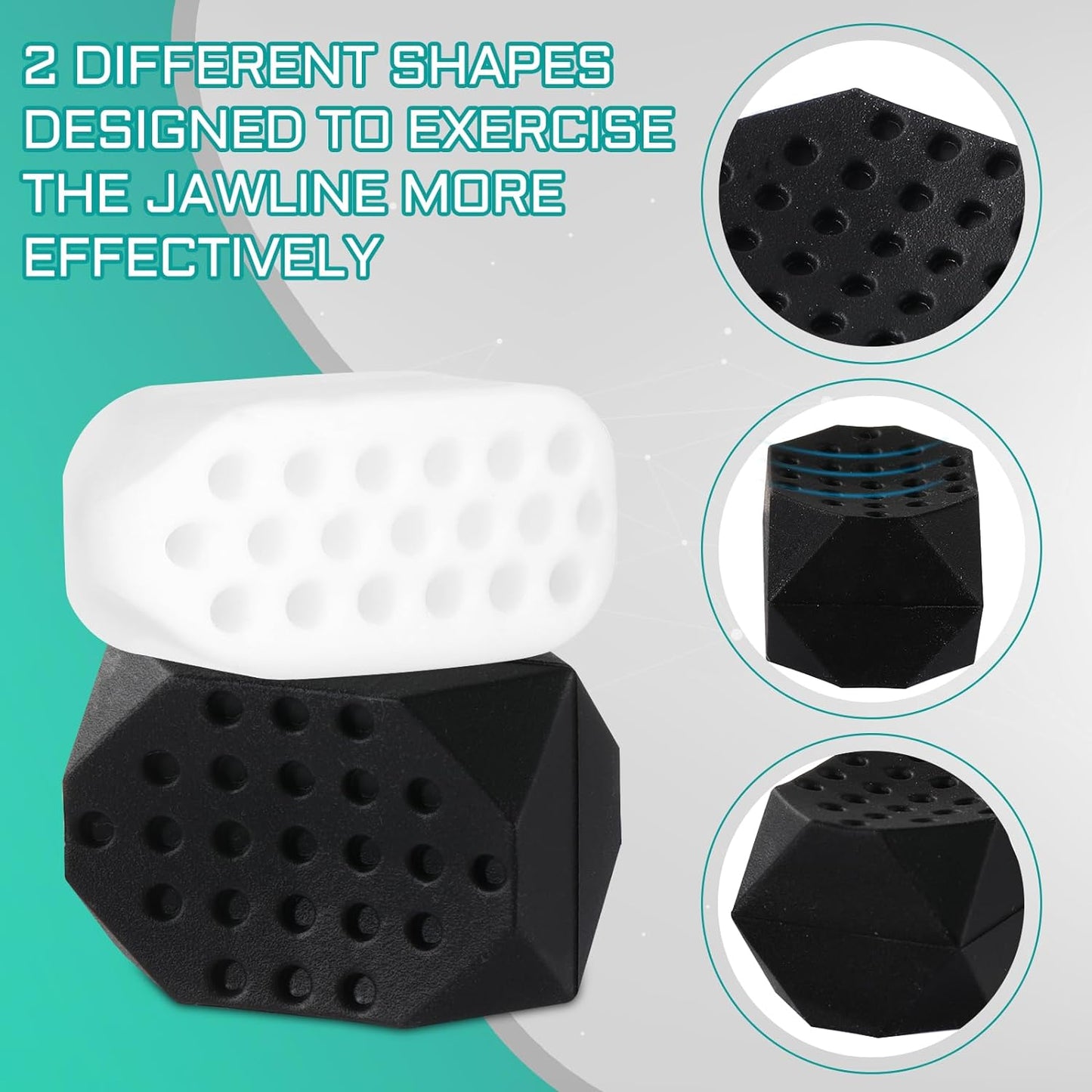 Jaw Exerciser for Men Women - 4 Resistance Levels Jawline Trainer, Silicone Mewing Device, Face Workout Tool, Jaw Toner