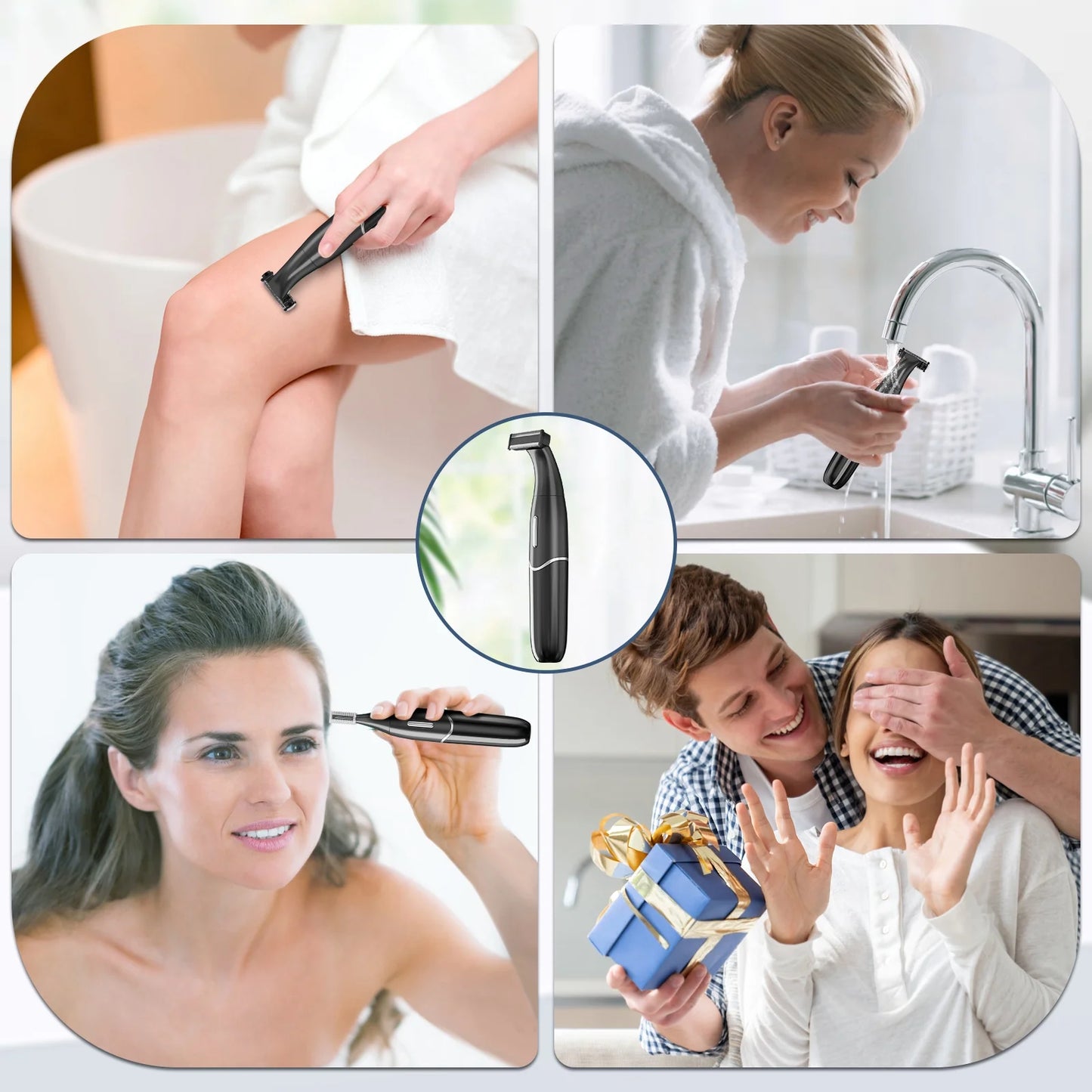 Gentle 4-in-1 Electric Razor for Women — Rechargeable Body Shaver with LCD Display for Smooth Skin, Face to Bikini