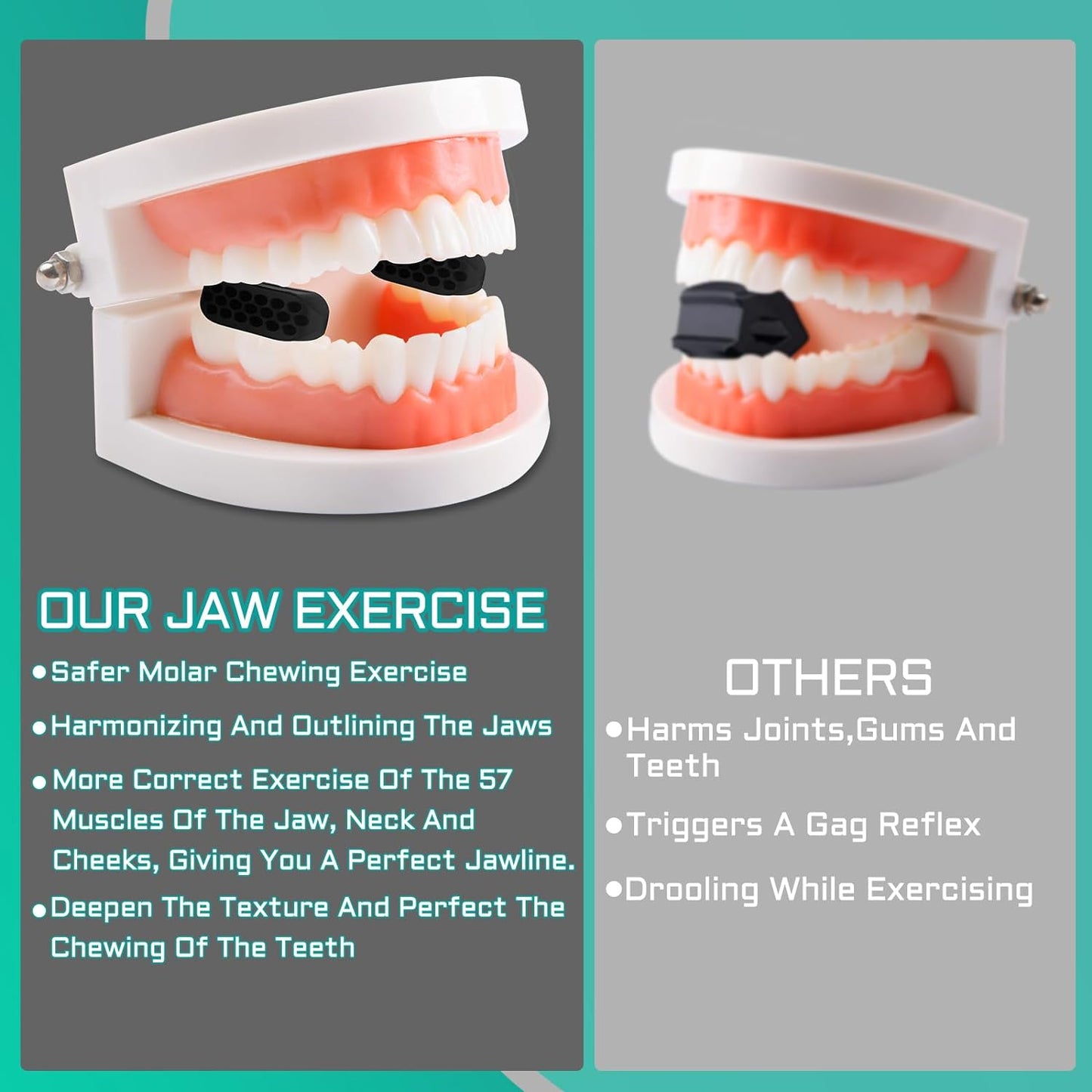 Jaw Exerciser for Men Women - 4 Resistance Levels Jawline Trainer, Silicone Mewing Device, Face Workout Tool, Jaw Toner