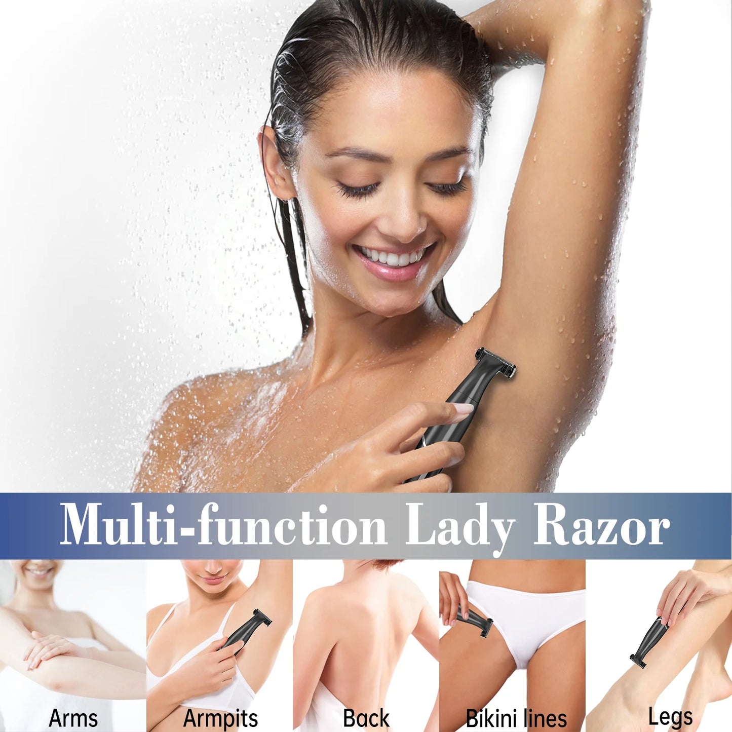 Gentle 4-in-1 Electric Razor for Women — Rechargeable Body Shaver with LCD Display for Smooth Skin, Face to Bikini