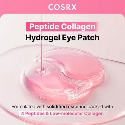 Collagen Hydrogel Eye Patches — Cooling & Firming Under-Eye Mask with Peptides & Caffeine, Korean Skincare (60 Count)