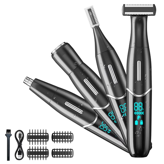 Gentle 4-in-1 Electric Razor for Women — Rechargeable Body Shaver with LCD Display for Smooth Skin, Face to Bikini