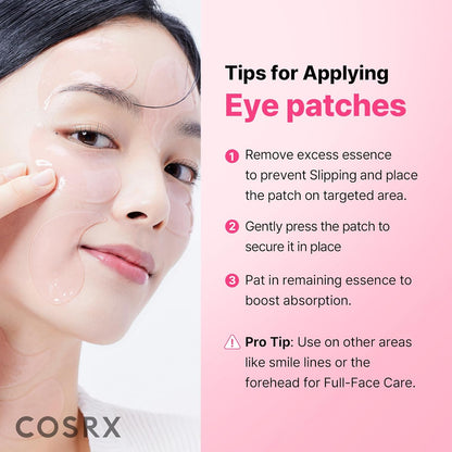 Collagen Hydrogel Eye Patches — Cooling & Firming Under-Eye Mask with Peptides & Caffeine, Korean Skincare (60 Count)