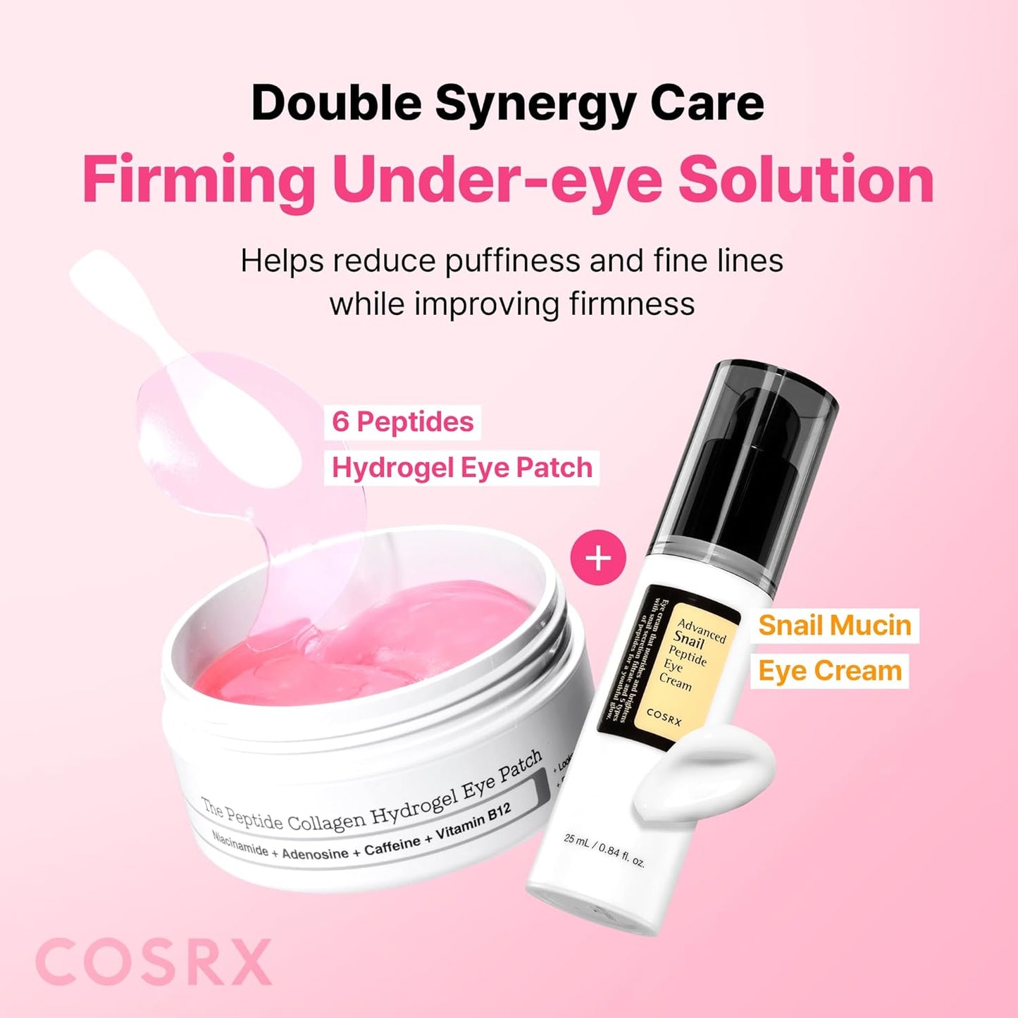 Collagen Hydrogel Eye Patches — Cooling & Firming Under-Eye Mask with Peptides & Caffeine, Korean Skincare (60 Count)
